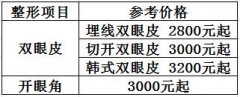 南充新韵悦美双眼皮开眼角整形多少钱？价格表？