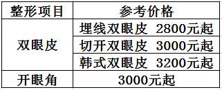 【南充新韵整形双眼皮开眼角价格表】