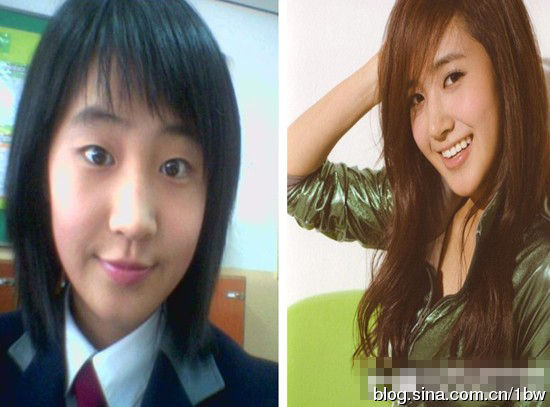 20位女星整容前后对比照：允儿整容前似李宇春