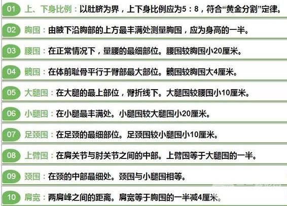**身材标准