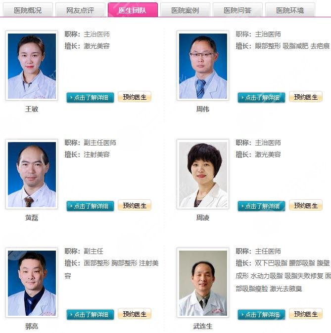 武汉中南医院整形科医生信息