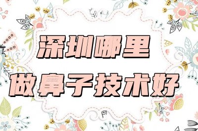 深圳哪里做鼻子技术好