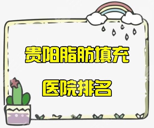 贵阳脂肪填充哪家医院做的好？前3的医院有哪些？