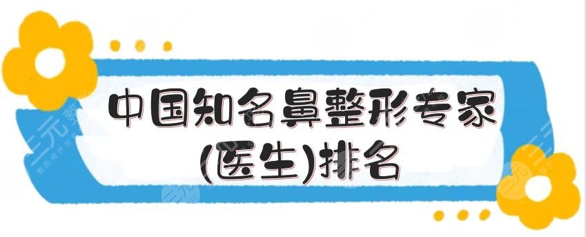 中国知名鼻整形专家(医生)排名