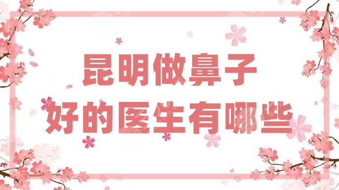 昆明做鼻子好的医生有哪些