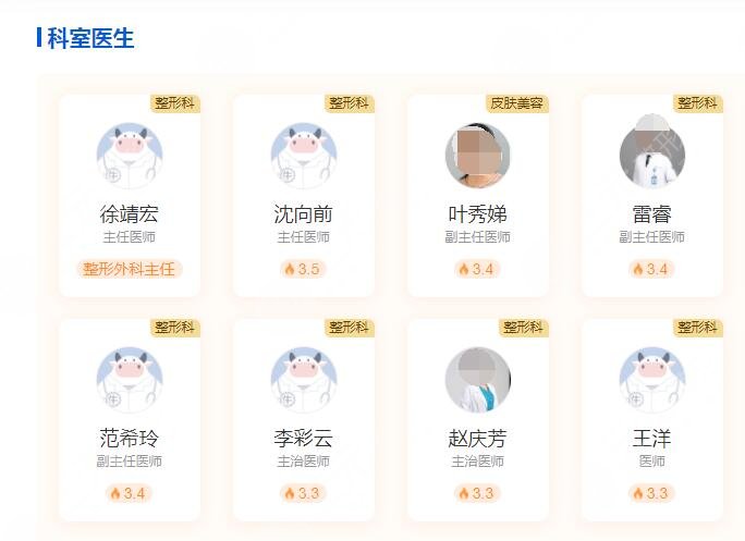 浙江大学医学院附属第一医院整形美容科医生介绍